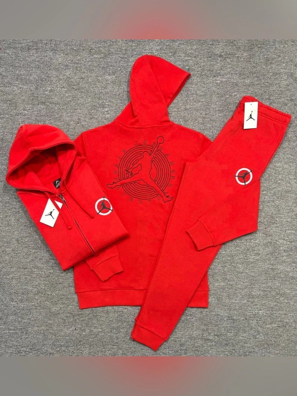 Jordan Red Hooded Sweatshirt & Jogger Set - Picture 1 of 1